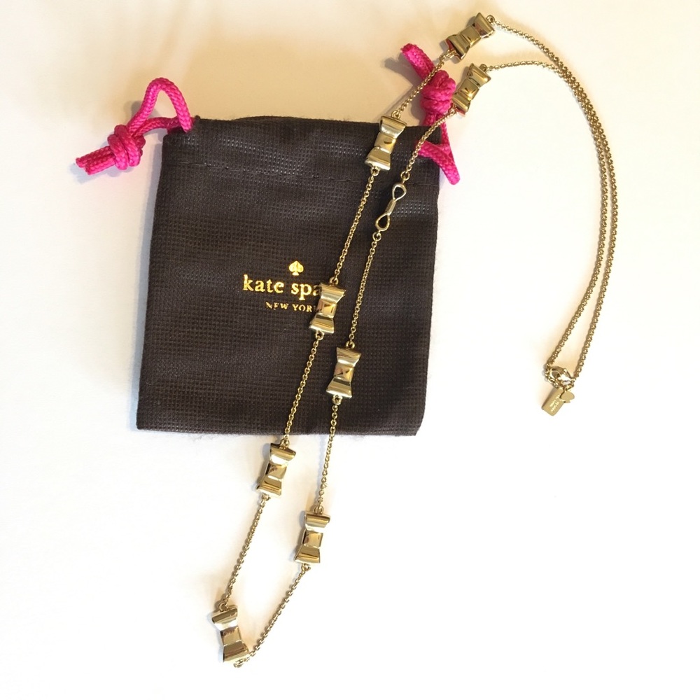 Kate Spade Take a Bow Scatter Necklace in Gold